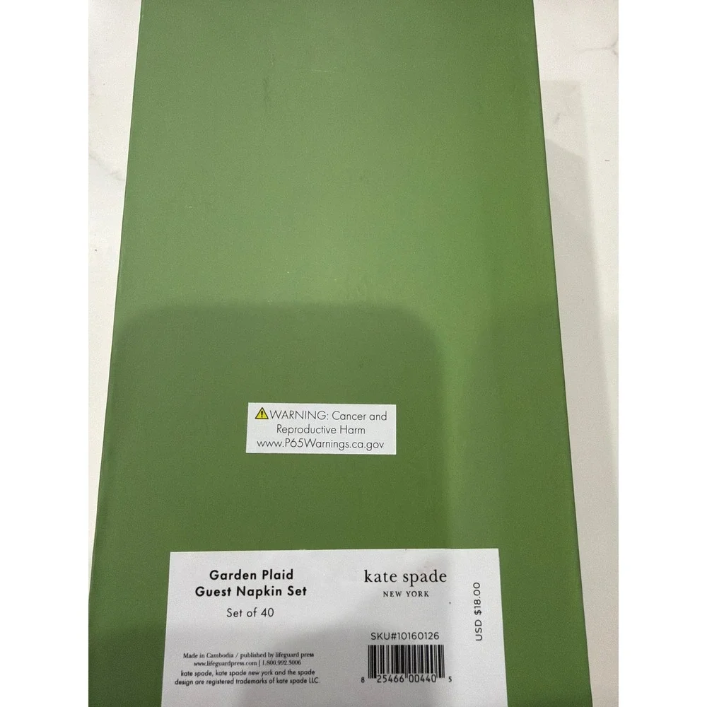 Kate Spade New York Garden Plaid Guest Napkin Set 40 Count Multi Color Plaid